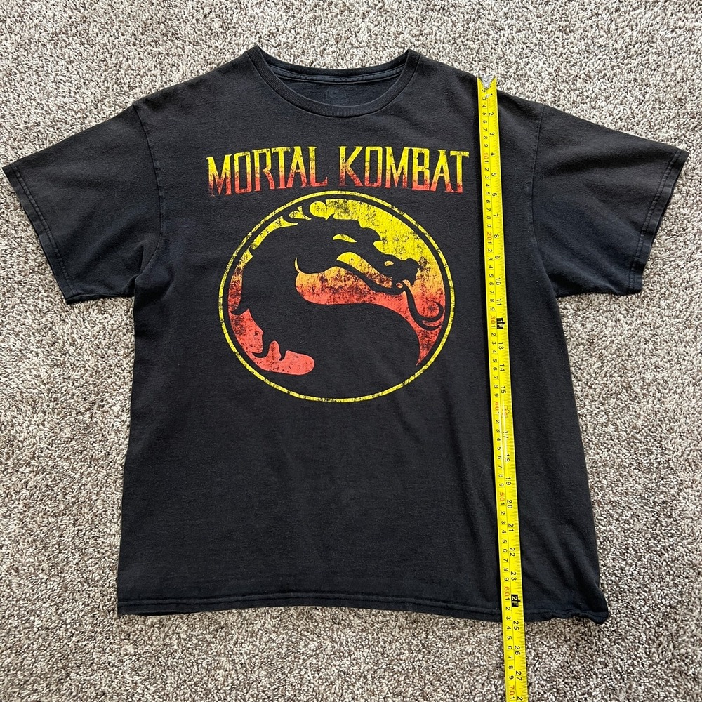 Mortal Kombat Classic Logo Mens Large T Shirt Faded Logo Video Game Combat